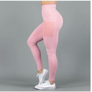 BUFFBUNNY High-Waisted Pink Leggings SIZE MEDIUM NWT